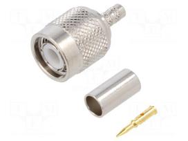 Connector: TNC | plug | male | straight | 50Ω | crimped | for cable | POM