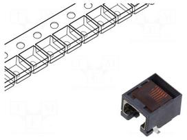 Connector: RJ45 | PIN: 8 | straight | for cable | SMT | gold-plated | 8p8c
