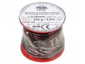 Coil wire | double coated enamelled | 2.5mm | 0.2kg | -65÷200°C
