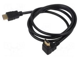 Cable | HDMI plug,HDMI plug 90° up/down | PVC | 1.5m | black | 30AWG