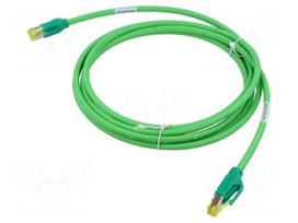 Patch cord | S/FTP | Cat 6a | RJ45 plug,both sides | 0.5m | FRNC | green