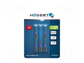 Screwdriver bit | hex key | HEX 5mm | 1/4" | Kind: impact | 5pcs.