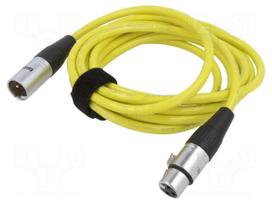 Cable | XLR male 3pin,XLR female 3pin | 3m | yellow | 0.25mm2