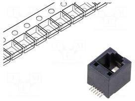 Connector: RJ12 | socket | PIN: 6 | vertical | on PCBs | gold-plated