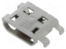 Connector: USB B micro | socket | on PCBs | SMT | PIN: 5 | horizontal