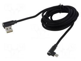 Cable | USB 2.0 | USB A reversible angled plug,USB C plug | 2m