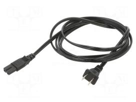 Cable | 2x18AWG | IEC C7 female,NEMA 1-15 (A) plug | PVC | 2.4m | 7A