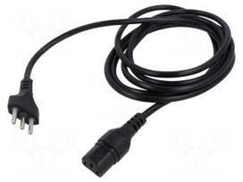 Cable | 3x0.75mm2 | CEI 23-50 (L) plug,IEC C13 female | PVC | 2.5m