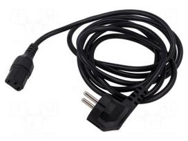 Cable | 3x0.75mm2 | CEE 7/7 (E/F) plug angled,IEC C13 female | PVC