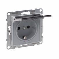 SUNO 2P+E SOCKET SCHUKO STANDARD WITH FLAP IP 21 AUTO TERMINALS SHUTTERED ALUMINIUM