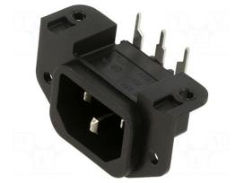 Connector: AC supply | socket | male | 10A | 250VAC | C14 (E) | GSP1