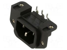 Connector: AC supply | socket | male | 10A | 250VAC | C14 (E) | GSP1