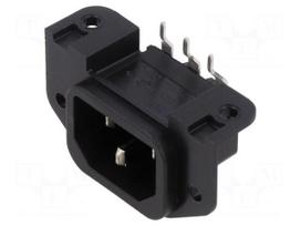 Connector: AC supply | socket | male | 10A | 250VAC | C14 (E) | GSP1