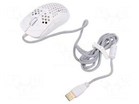 Mouse | white | USB A | optical,wired | DPI change button,RGB | 1.8m