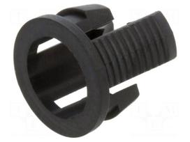 LED holder | 5mm | one-piece | black | UL94V-2 | L: 5mm | polyamide