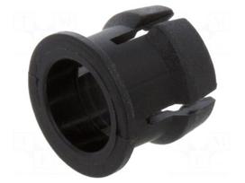 LED holder | 5mm | one-piece | black | UL94V-2 | L: 6.3mm | polyamide