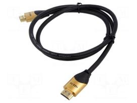 Cable | HDMI plug,both sides | PVC | HDMI 2.1 | Len: 5m | black | 26AWG