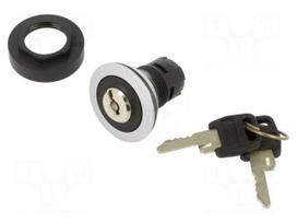 Switch: rotary with ID-key | 22mm | Stabl.pos: 2 | IP65 | Pos: 2