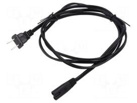 Cable | 2x18AWG | IEC C7 female,NEMA 1-15 (A) plug | PVC | 1.8m | 7A