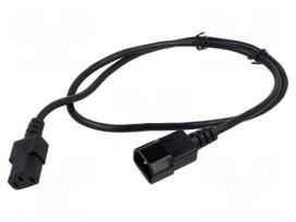 Cable | 3x1mm2 | 3x17AWG | IEC C13 female,IEC C14 male | PVC | 1m | 10A