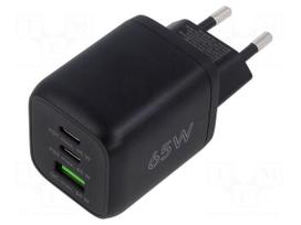 Power supply: switching | mains,plug-in | 3.3÷20VDC, | 65W | 87.5%