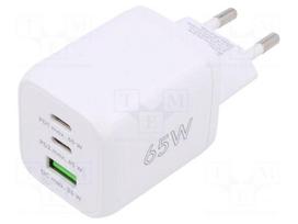 Power supply: switching | mains,plug-in | 3.3÷20VDC, | 65W | 87.5%