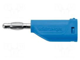 Laboratory connector: 4mm banana | plug | 16A | 33VAC | 70VDC | blue