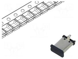 Connector: USB C | plug | on PCBs | SMT | PIN: 24 | vertical | USB 3.1
