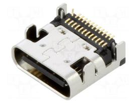 Connector: USB C | socket | on PCBs | SMT | PIN: 24 | horizontal | USB 3.1
