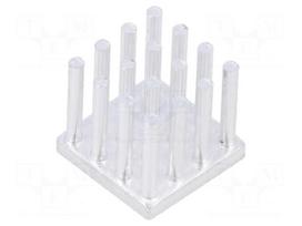 Heatsink: extruded | grilled | natural | L: 14mm | W: 14mm | H: 12.5mm
