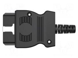 Laboratory connector: diagnostic OBD II | black | 10A | male | 24V