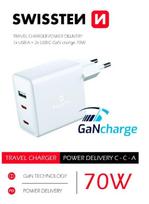 Swissten GaN Travel Charger 2 x USB-C / USB / 70W