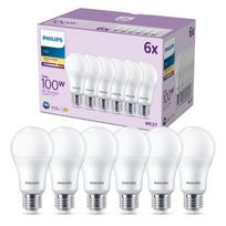 PHILIPS LED 100W A67 E27 Silti balta 2700K matēta 6 gab spuldze 8719514451414 929002306876