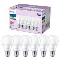 PHILIPS LED 40W A60 E27 Silti balta 2700K matēta 6 gab spuldze 8719514459434 929003540256