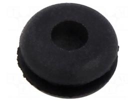 Grommet | Ømount.hole: 6.35mm | Øhole: 3.18mm | rubber | black