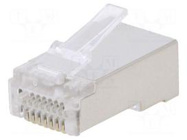 Connector: RJ45 | plug | Cat 6 | shielded,pass through | 8p8c | male