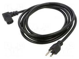 Cable | 3x16AWG | IEC C13 female angled right,NEMA 5-15 (B) plug