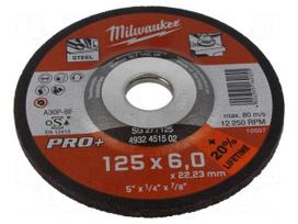 Grinding wheel | Ø: 125mm | Disc thick: 6mm | steel | 22.22mm