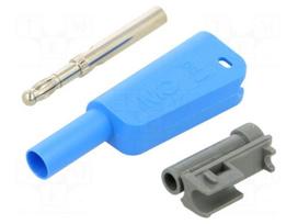 Laboratory connector: 4mm banana | plug | 19A | 1kV | blue | 1mm2 | screw