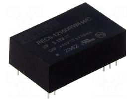 Converter: DC/DC | 5W | Uin: 9÷18VDC | Uout: 15VDC | Uout2: -15VDC | DIP24