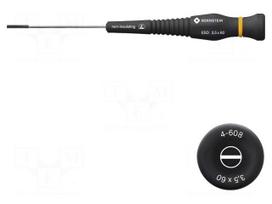 Screwdriver: precision | slot | 3.5x0.6mm | Blade length: 60mm | ESD