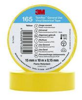 3M Temflex™ 165 Vinila elektriskā lente 15mm x 10m x 0.15mm (Dzeltena)