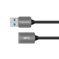 Kompiuterių komponentai ir priedai // PC/USB/LAN kabeliai // Kabel USB3.0 wtyk - gniazdo 1m Kruger&Matz