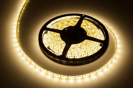 LED juostos // 12V LED juosta vidaus apšvietimui // Sznur diodowy 5m Rebel ciepły biały wodoodporny (300x5050 SMD) 12V