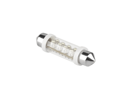Automobilių lemputės, Motociklų ir traktorių technikos šviestuvai // Automobilio LED lemputės ir rinkiniai // Żarówka samochodowa  LED 12V 10*42-8LED Sv8,5 biała