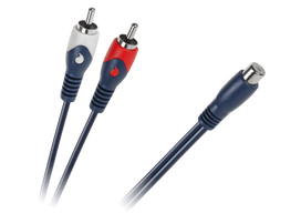 Garso sistemos ir priedai // Garso kabeliai su jungtimis // Kabel 1 x RCA gniazdo - 2 wtyki RCA 0.2m