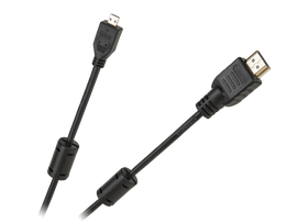 TV, SAT, HDMI, DVI kabeliai ir priedai // HDMI, DVI, AUDIO jungiamieji laidai ir priedai // Kabel  wtyk HDMI typ A -  wtyk mikro HDMI typ D Cabletech economic