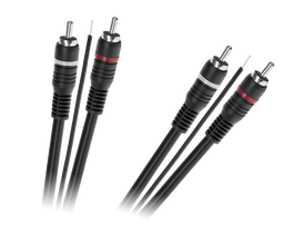 Garso sistemos ir priedai // Garso kabeliai su jungtimis // Kabel 2 x RCA - 2 x RCA z żyłą sterującą