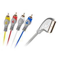 TV, SAT, HDMI, DVI kabeliai ir priedai // HDMI, DVI, AUDIO jungiamieji laidai ir priedai // Kabel Euro-4RCA 1.5m łezka