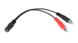 Garso sistemos ir priedai // Garso kabeliai su jungtimis // Kabel gniazdo jack 3.5-2xRCA 20cm
